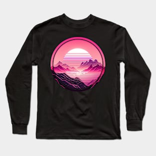 Vaporwave Mountain Vibe Long Sleeve T-Shirt